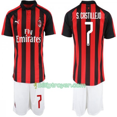 Billige Fotballdrakter AC Milan Nikola Kalinic 7 Barn Hjemmedraktsett 2018/19 Kortermet